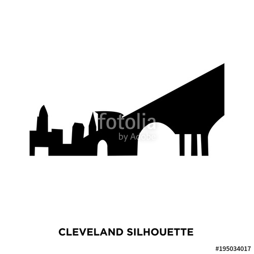 500x500 Cleveland Silhouette On White Background Stock Image And Royalty