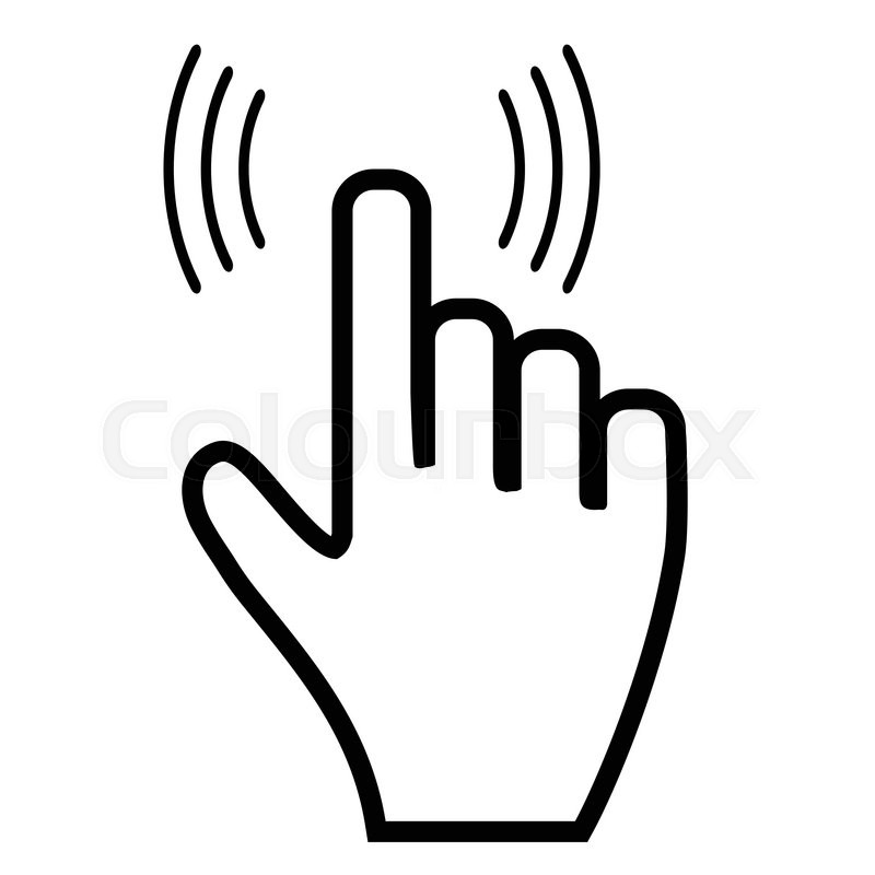 800x800 Click Hand Icon Pointer On A White Background. Vector Illustration