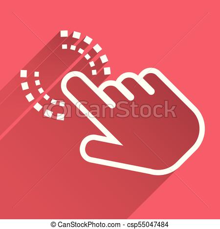 450x470 Click Hand Icon. Cursor Finger Sign Flat Vector. Illustration With