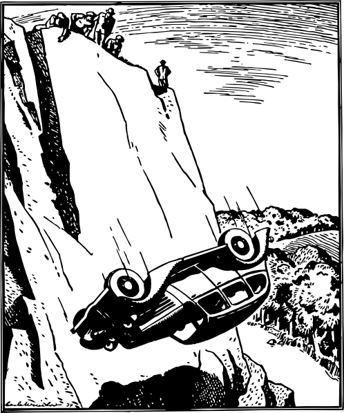 498x598 Car Flip Over The Cliff Clip Art Free Vector 4vector