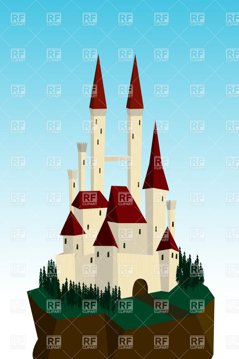 800x1200 Fairy Tale White Castle On A Cliff Vector Image Vector Artwork