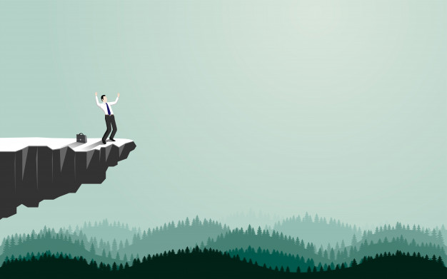 626x391 Happy Businessman Standing On Cliff Vector Premium Download
