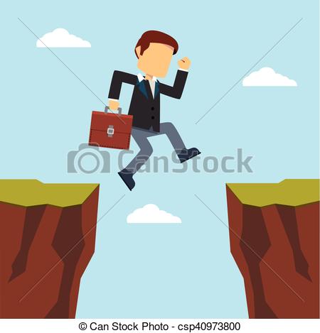 450x469 Businessman Jumping To Cliff.