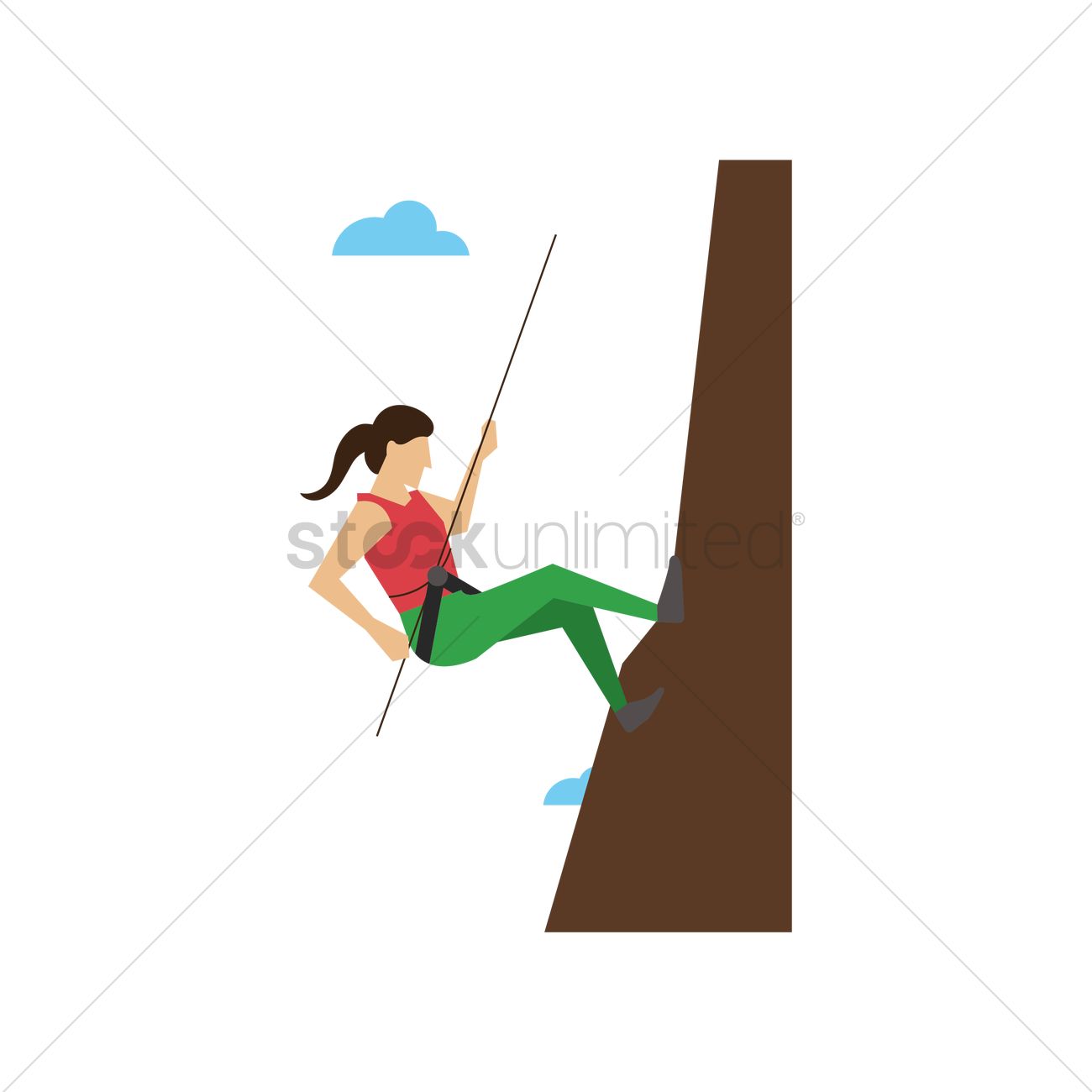 1300x1300 Woman Mountain Climbing Vector Image