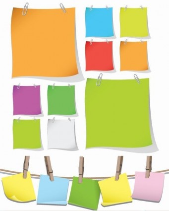 341x425 Blank Colorful Papers With Clip Vector Graphic Vector Misc