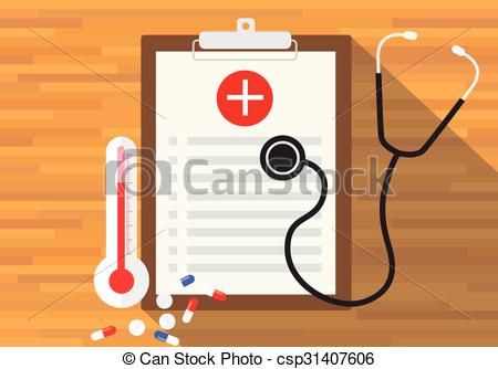 450x334 Medical Record Health In Clipboard Vector Flat Design.