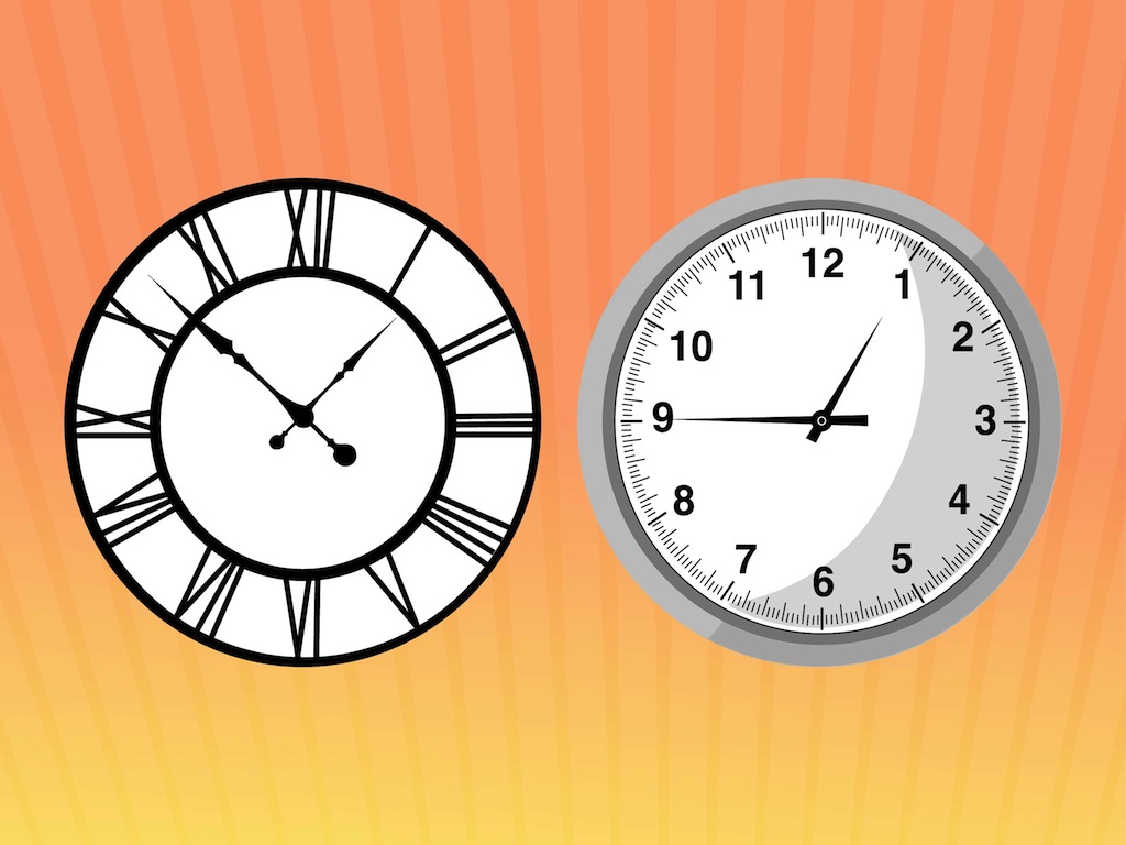 1024x768 Clock Face Vectors