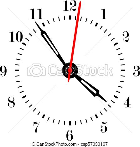 447x470 Clock Face Vector Illustration.