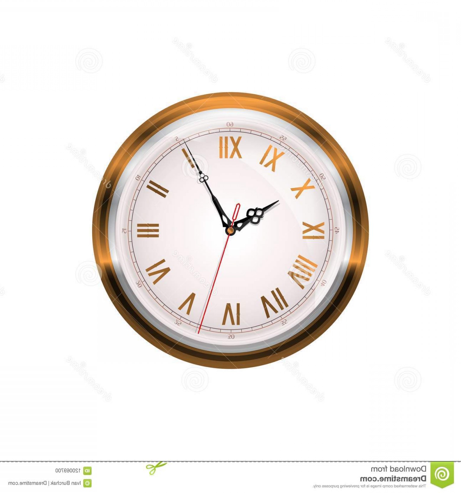 1560x1668 Antique Wall Clock Isolated White Gold Wall Clock Roman Numerals