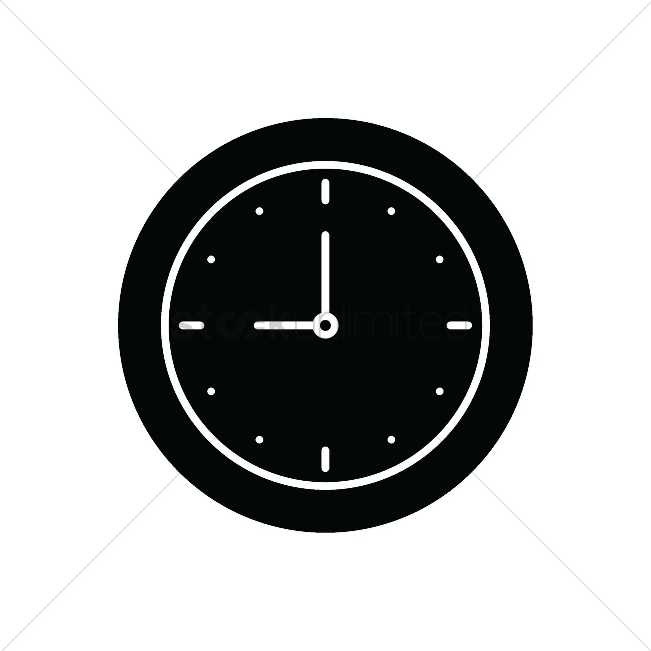 1300x1300 Clock Icon Vector Image