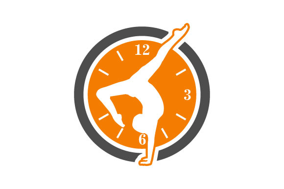 580x386 Clock Yoga Sport Logo Vector Image Graphic By Hartgraphic