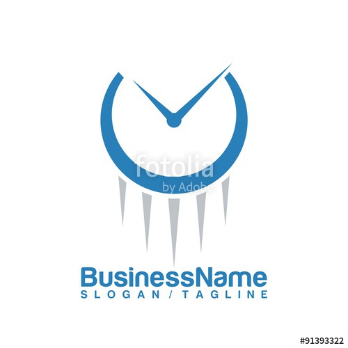 500x500 Time Clock Vector Logo Icon Stock Image And Royalty Free Vector
