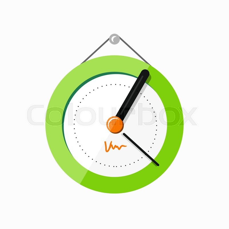 800x800 Wall Clock Logo Icon Isolated. Watch Object, Time Office Symbol