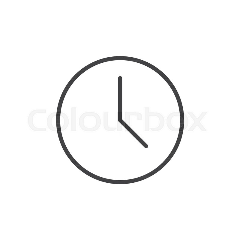 800x800 Wall Clock Outline Icon. Linear Style Sign For Mobile Concept And