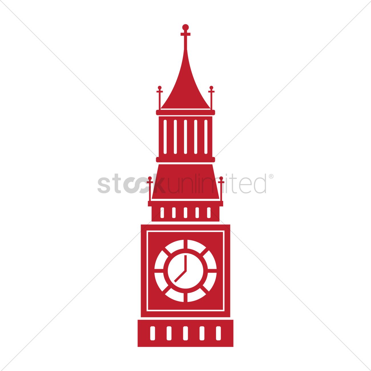 1300x1300 Big Ben Clock Tower Vector Image