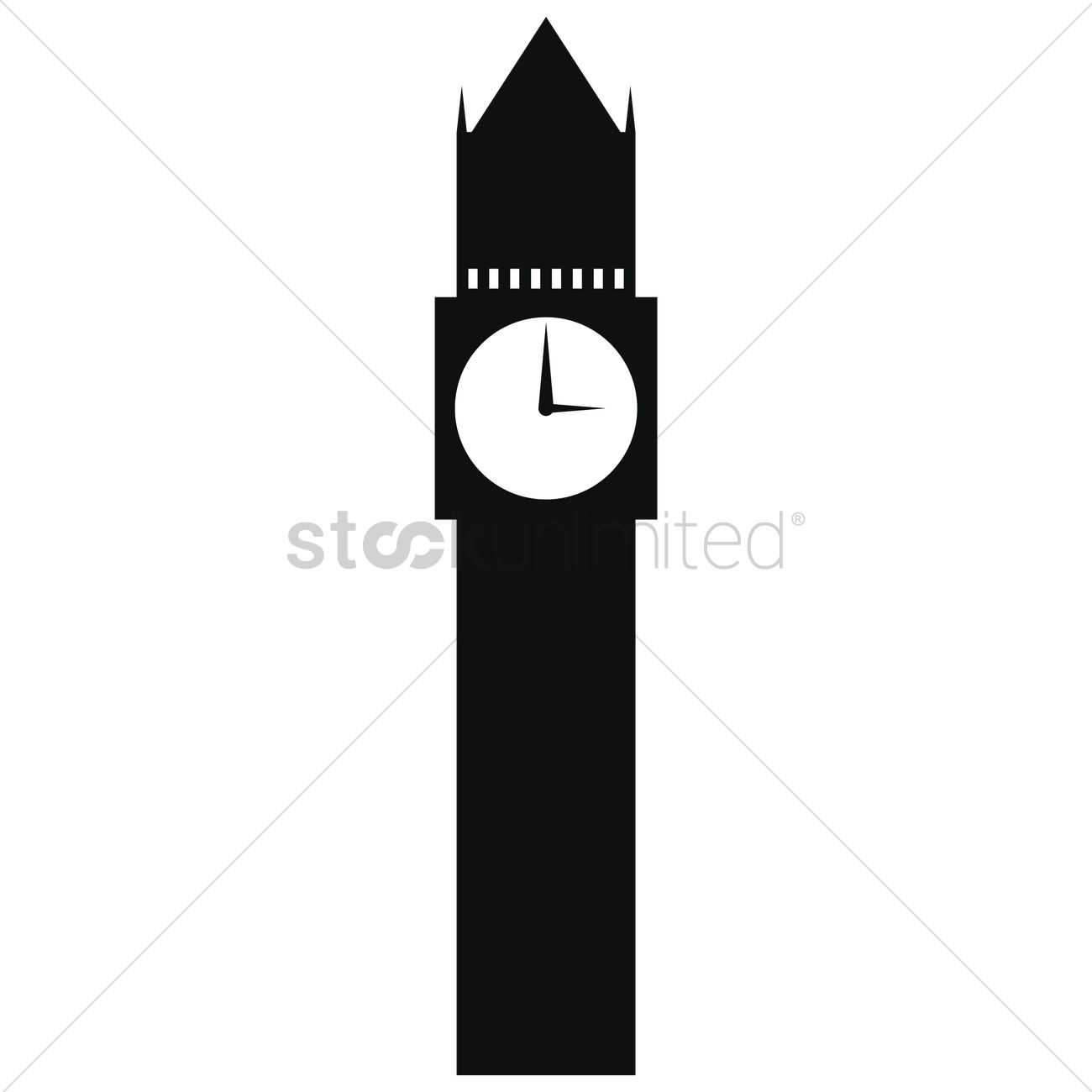 1300x1300 Big Ben Clock Tower Vector Image