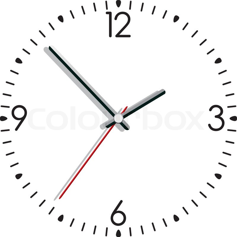 800x800 Vector Illustration Of A Clock Stock Vector Colourbox