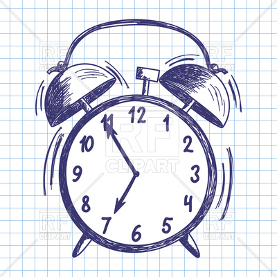 400x400 Doodle Drawing Alarm Clock Vector Image Vector Artwork Of