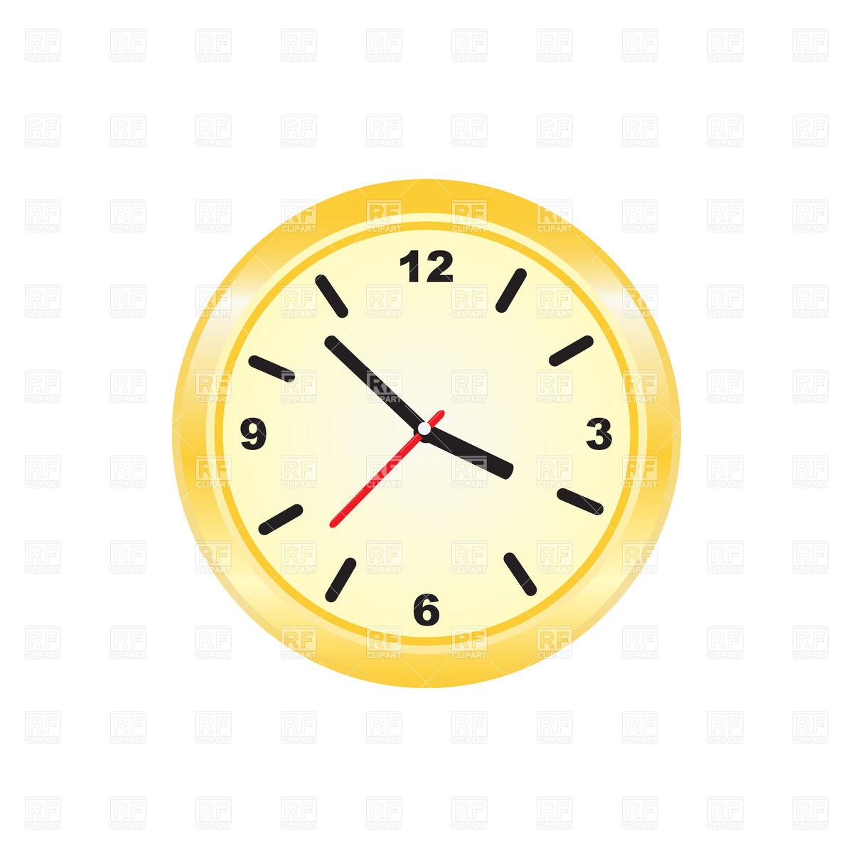 1200x1200 Typical Golden Isolated Clock Vector Image Vector Artwork Of