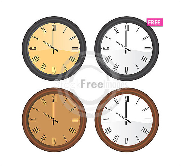 600x550 Clock Vectors