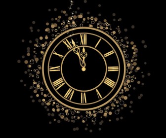 336x280 New Year Clock Vector