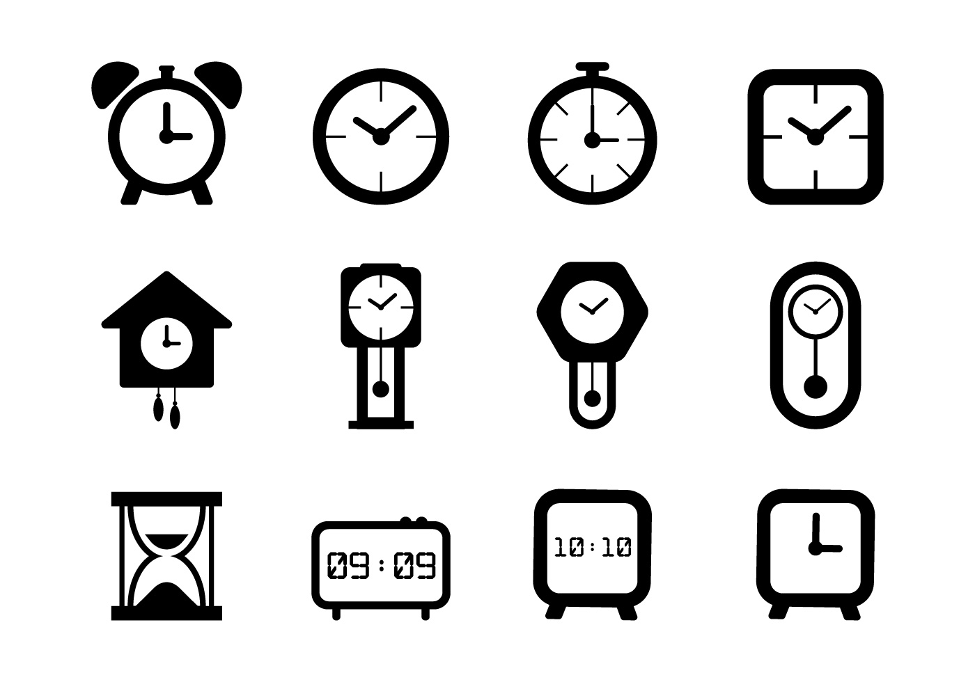 1400x980 Clock Free Vector Art