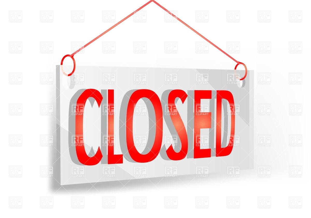 1200x844 Red Closed Sign Hanging Down On A White Wall Vector Image Vector