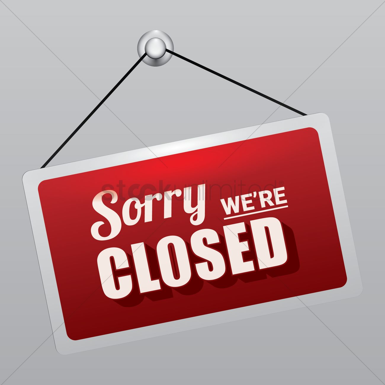 1300x1300 Sorry We Are Closed Signboard Vector Image