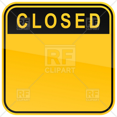 400x400 Square Yellow Blank Sign With Closed Vector Image Vector