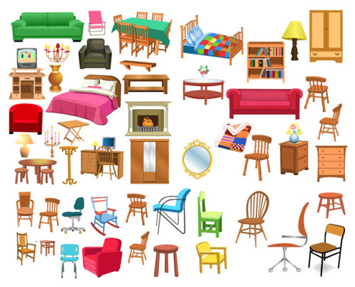 500x405 Variety Of Furniture Vector Material
