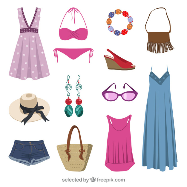 626x626 Summer Clothes Vector Free Download