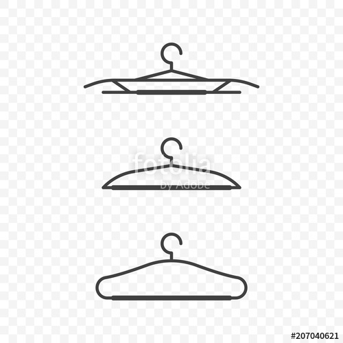 500x500 Icons Of Clothes Hangers. Vector On A Transparent Background