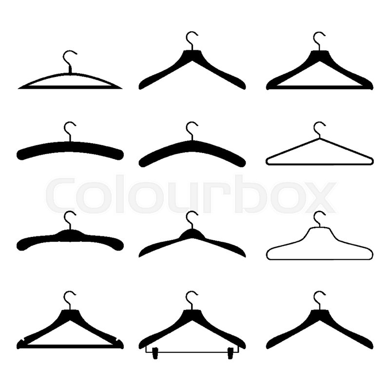 800x800 Wooden Clothes Hangers Vector. Illustration Of Classic Clothes