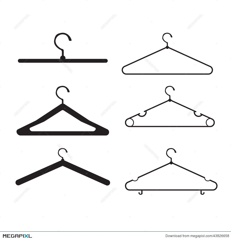 800x830 Clothes Hanger Vector Icon Set Illustration 43826658