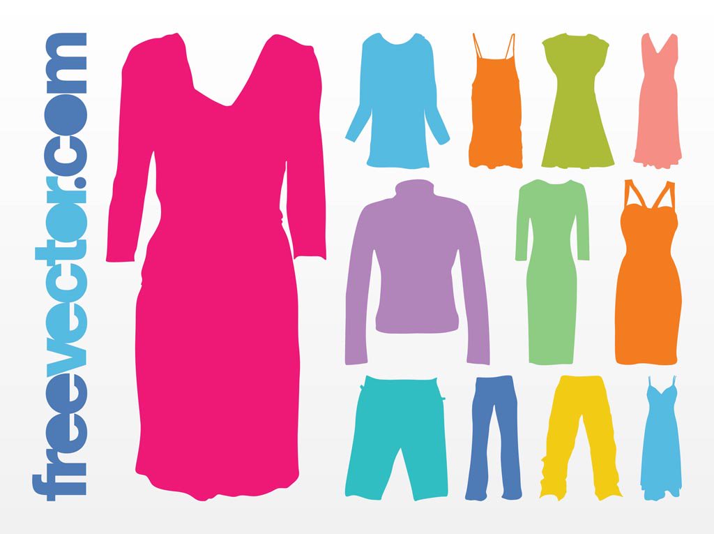 1024x765 Colorful Clothes Vector Vector Art Amp Graphics