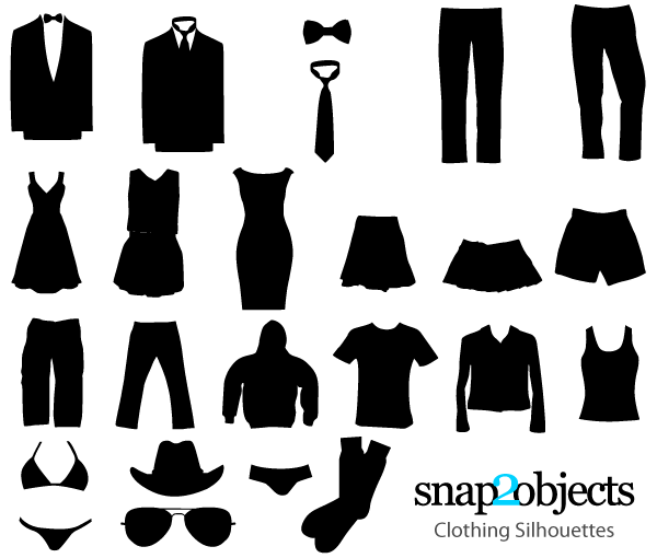 600x510 Free Clothing Vector Silhouettes
