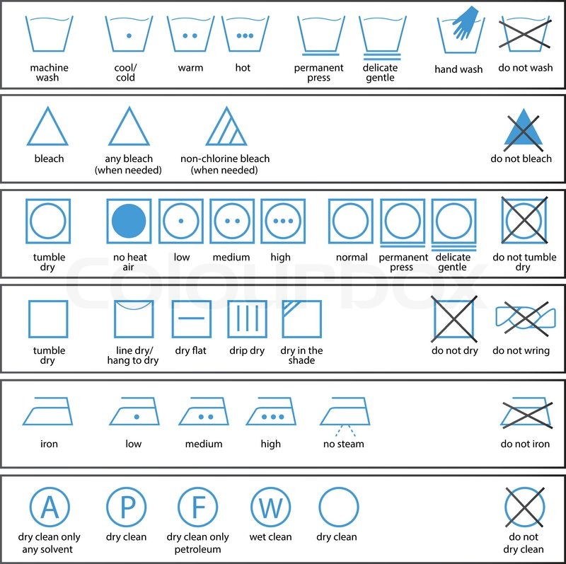 800x797 Icon Set Of Washing Signs And Textile Care Label Symbols Stock