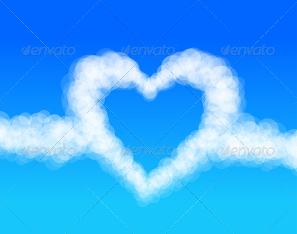 590x464 Cloud Heart On Sky Background Vector By Ermolaevamariya Graphicriver