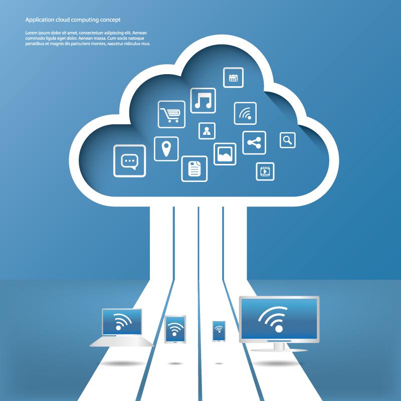 800x800 Cloud Services Application Background Vector [Eps]