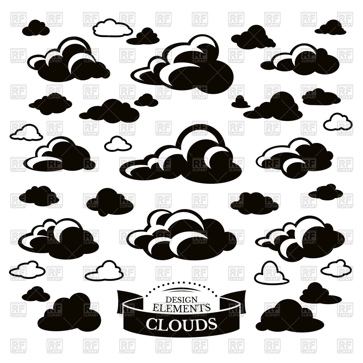 1200x1200 Set Of Cloud Icons Vector Image Vector Artwork Of Signs, Symbols