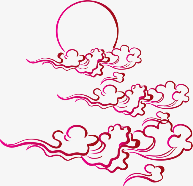 650x628 Hand Painted Clouds Outline Decoration Vector, Hand Vector