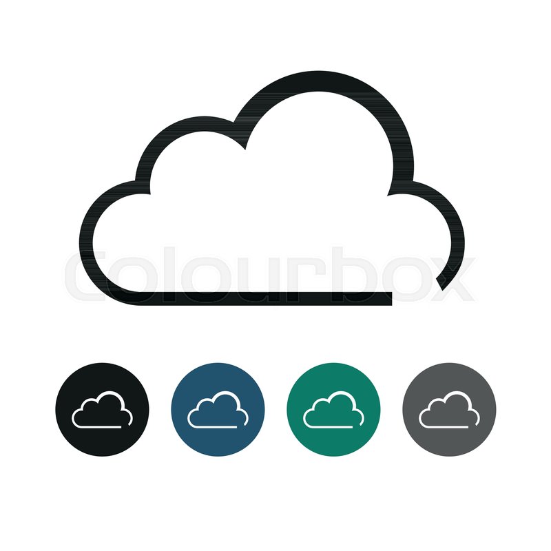 800x800 Simple Cloud Outline Vector Graphic Illustration Design Stock