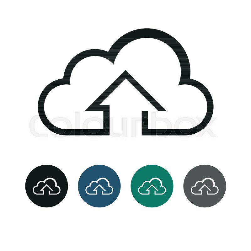 800x800 Upload To Cloud Outline Vector Graphic Illustration Design Stock