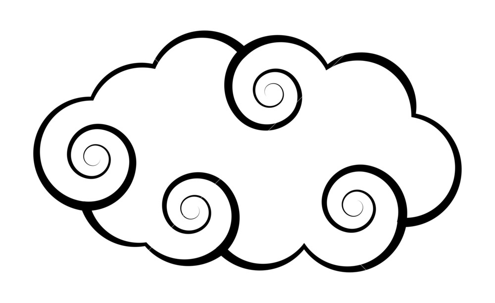 1000x612 Spiral Cloud Vector Royalty Free Stock Image