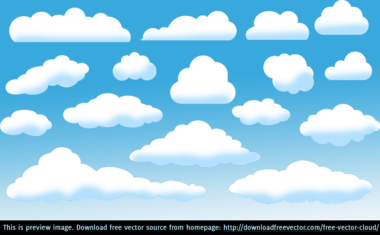1300x804 Cloud Free Vector 123freevectors