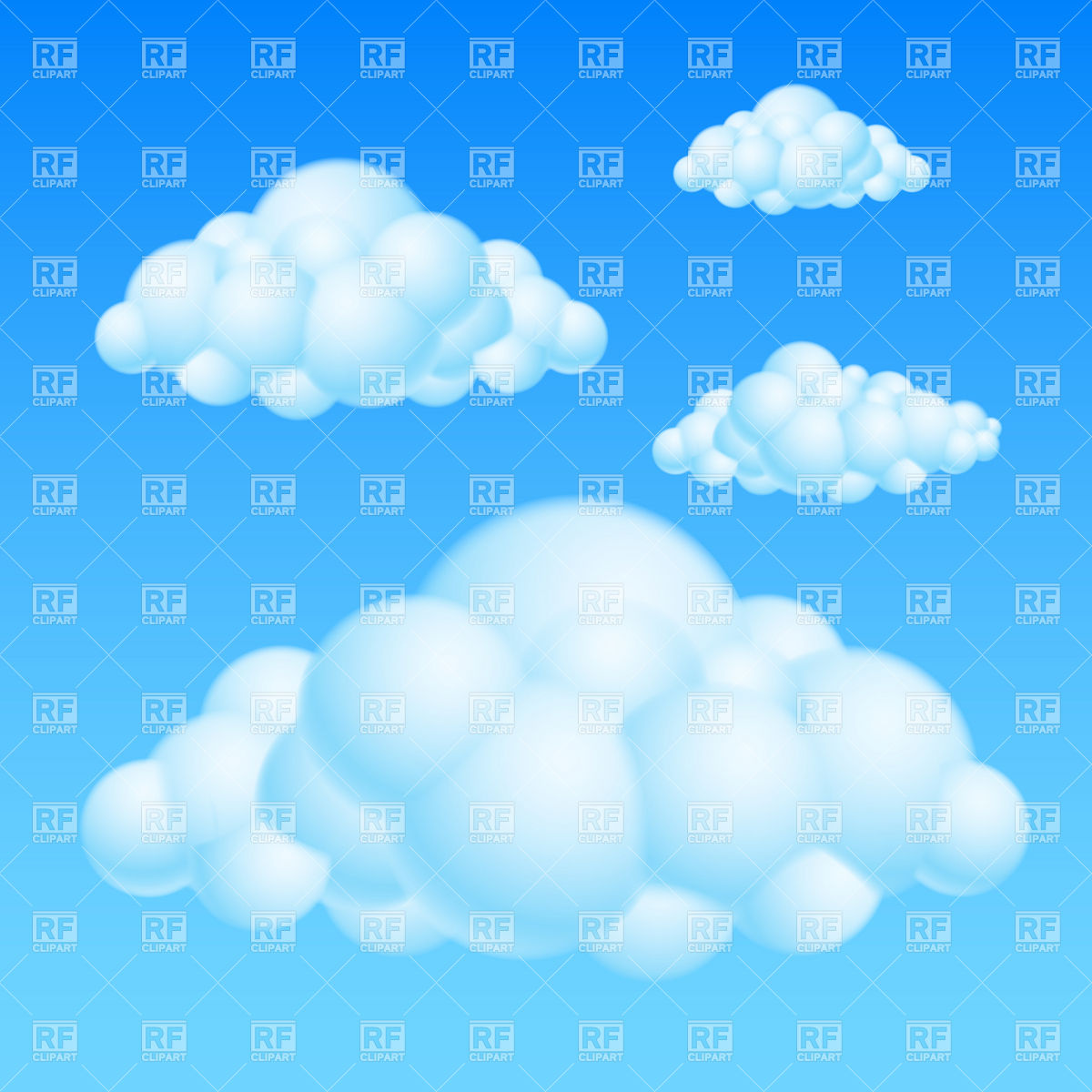 1200x1200 Cartoon Sky And Bubble Clouds Vector Image Vector Artwork Of