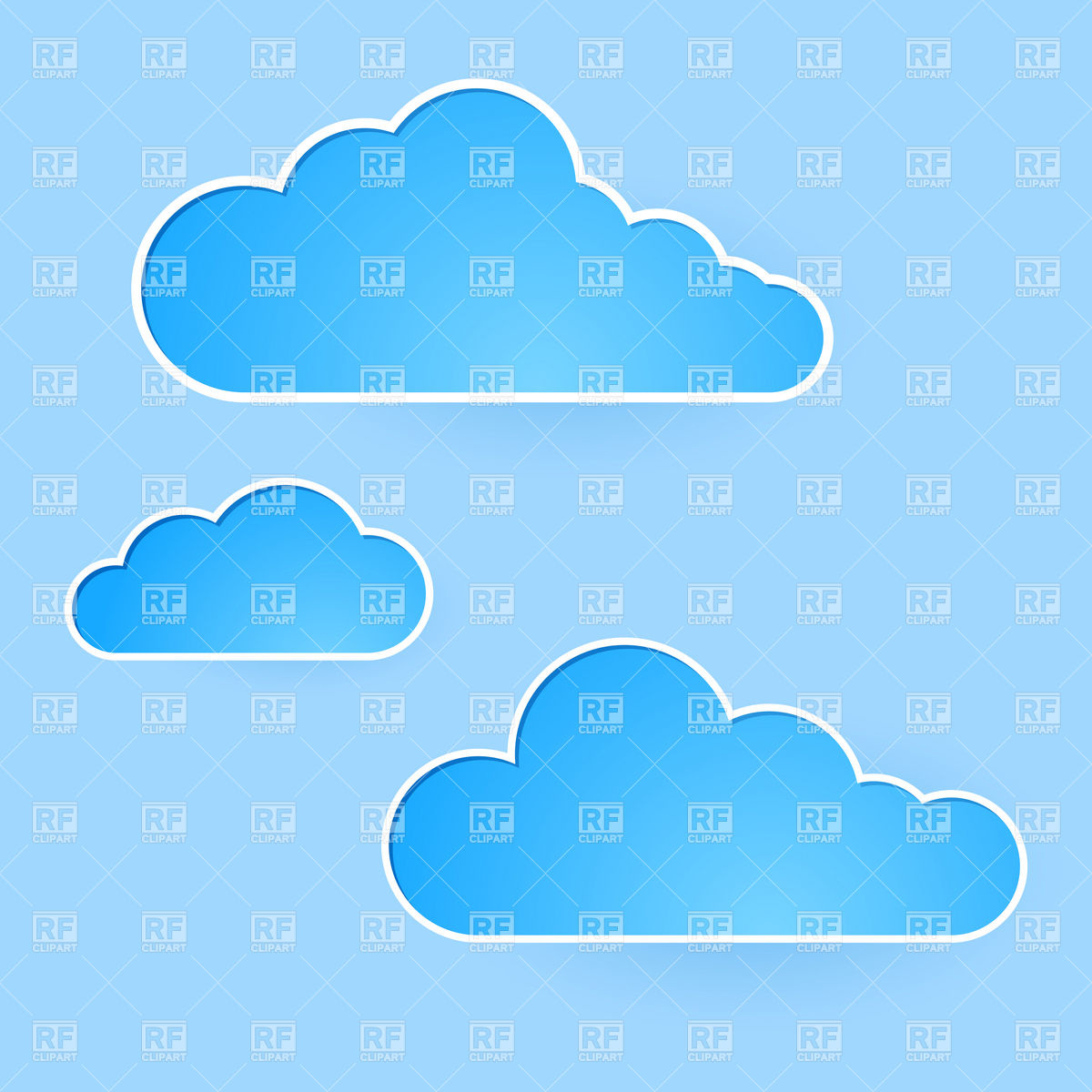 1200x1200 Cartoon Sky With Simple Clouds Vector Image Vector Artwork Of