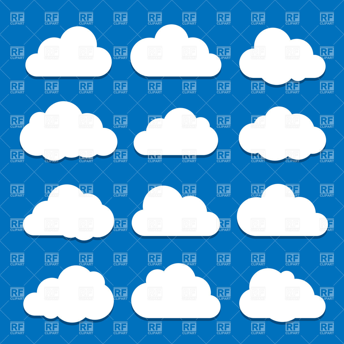 1200x1200 Clouds Collection In Different Form Vector Image Vector Artwork