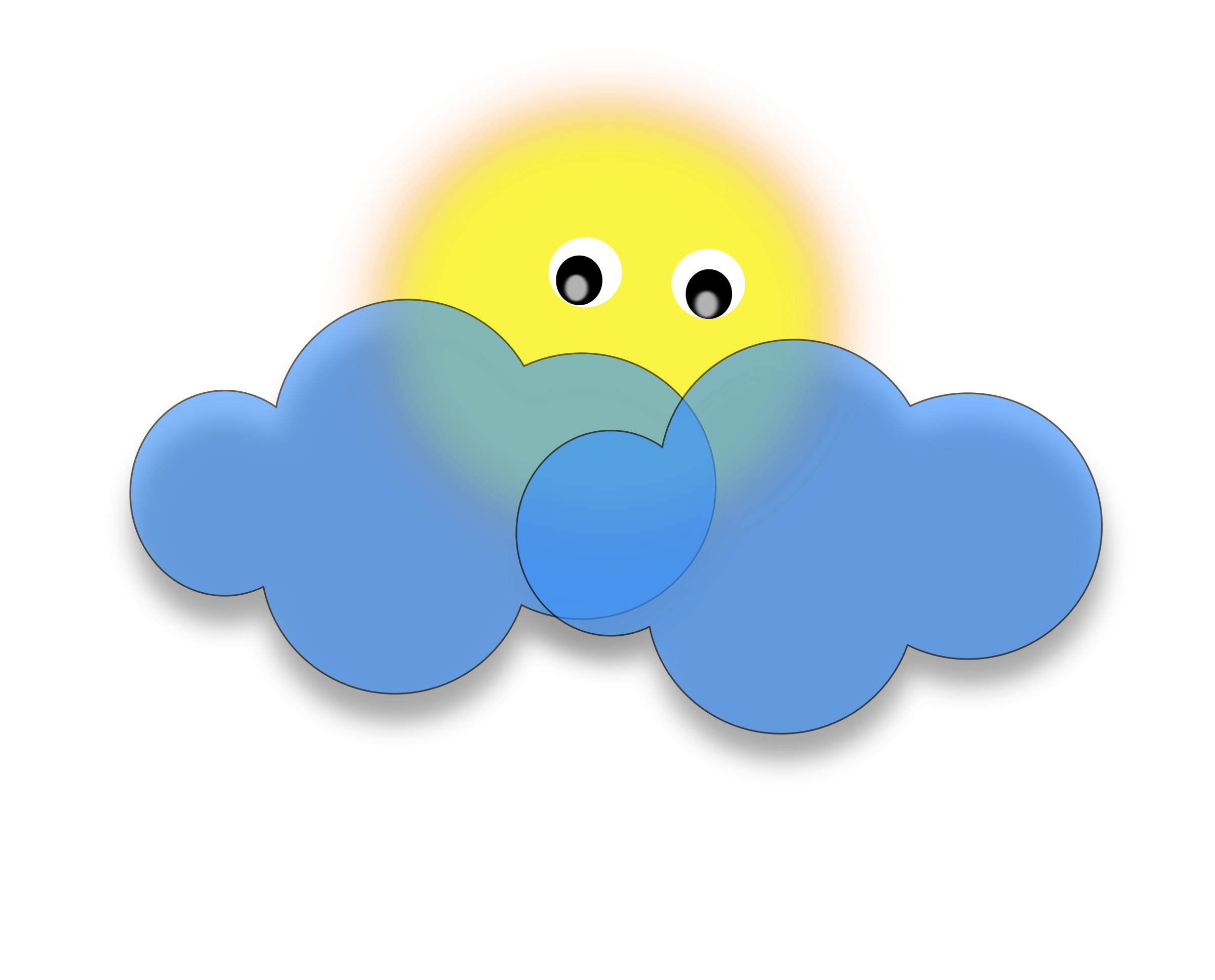 2400x1936 Sun Behind The Cloud Vector Clipart Image