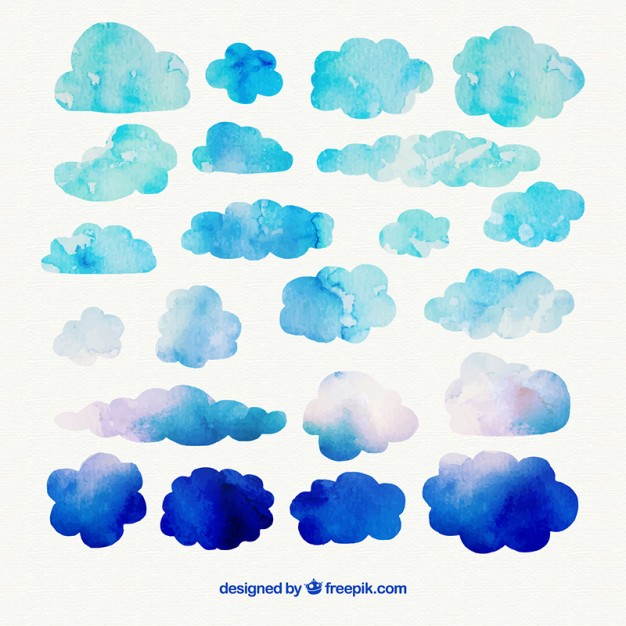 626x626 Watercolor Clouds Vector Free Download